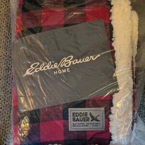 New in package, Eddie Bauer throw 50 x 60 cabin plaid red